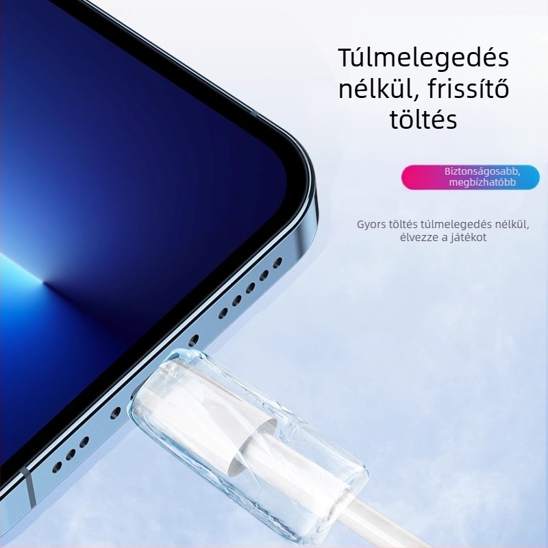 Moment USB–Lightning adatkábel iPhone 14-hez, iPhone 13-hoz és iPhone 12 Pro Max-hoz, 1–2 m hosszú, PD gyorstöltés, fehér, TPE