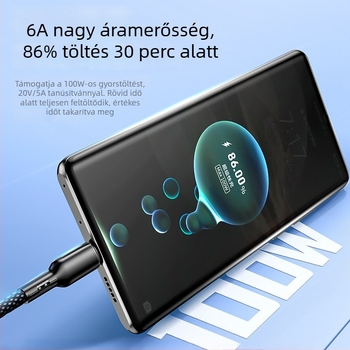 Mágneses töltő- és adatátviteli kábel Lightning és USB-C csatlakozókkal, fonott kivitel, 0,5–1 m, gyors töltés iPhone 15 és Android eszközökhöz