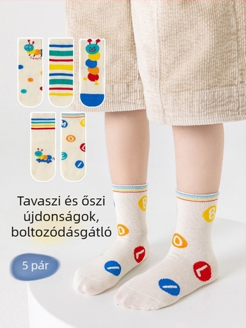 Mao Mao közepes hosszúságú gyerek zokni, légáteresztő pamutból, uniszex, aranyos karikatúra mintával
