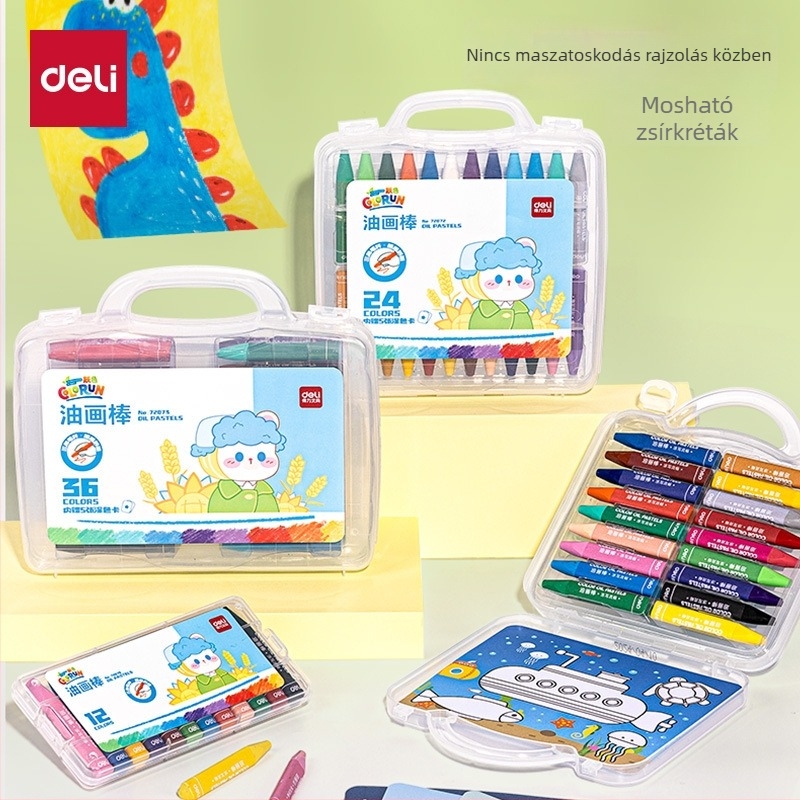 Deli olajpasztell készlet gyerekeknek – 12 vagy 24 szín