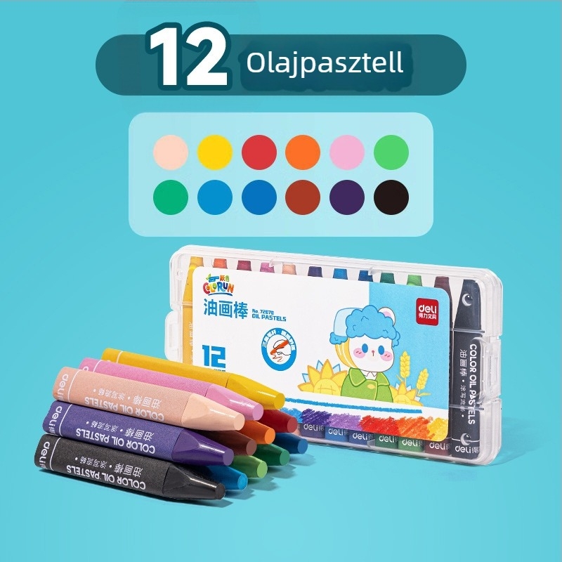 Deli olajpasztell készlet gyerekeknek – 12 vagy 24 szín