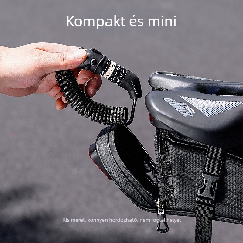 ACRUNU Kerékpár jelszavas zár, hordozható acélkábel elektromos motorkerékpárhoz – lopás elleni zár