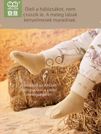 Andan gyerekeknek szóló hálózsákos zokni – vastag téli zoknik a vádlirészig, uniszex, 2 pár