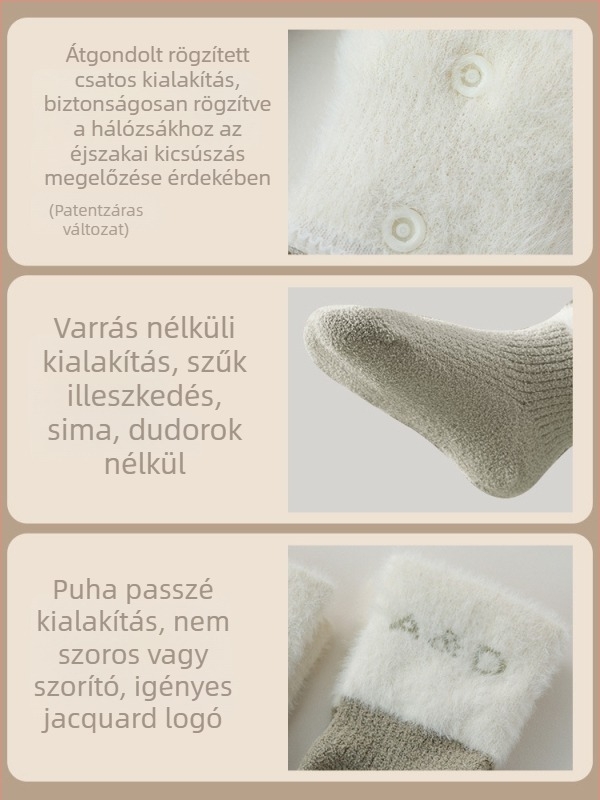 Andan gyerekeknek szóló hálózsákos zokni – vastag téli zoknik a vádlirészig, uniszex, 2 pár