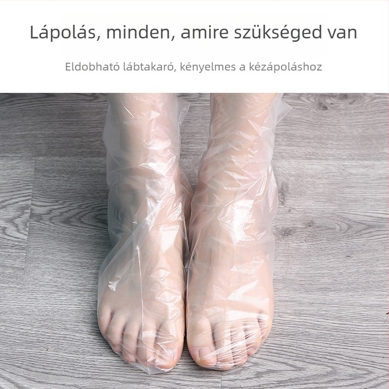 Egyszer használatos, átlátszó PE lábmaszk, vízálló lábápolás és halott bőr eltávolítása