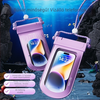 Érintőképernyő-kompatibilis vízálló telefonzsák, átlátszó tömítő tok víz alatti felvételekhez – ideális úszáshoz, snorkelzéshez, raftinghoz és termálfürdőkhöz