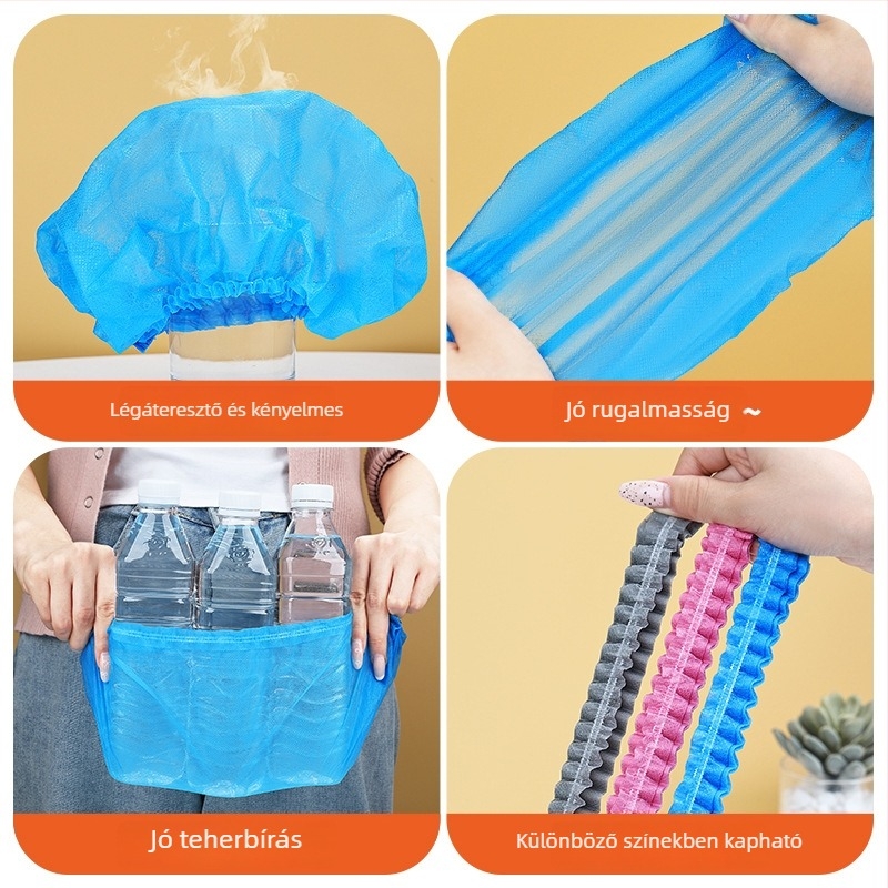 Nem szőtt anyagból készült cipővédő húzható sávval, vastított, csúszásmentes, porálló, kopásálló, otthoni használatra, gyerekeknek, több színben