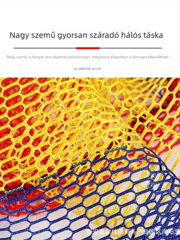 Egy darabos alumíniumötvözet hálófej, kis lyukakkal és ragasztóval bevont hálózsákkal horgászathoz
