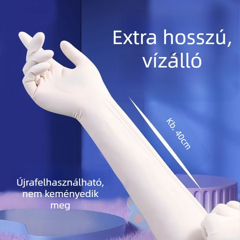 Egyszer használatos nitril kesztyűk mosogatáshoz, háztartási feladatokhoz, konyhához és ruhák mosásához, tartósak, vastagított kivitelben