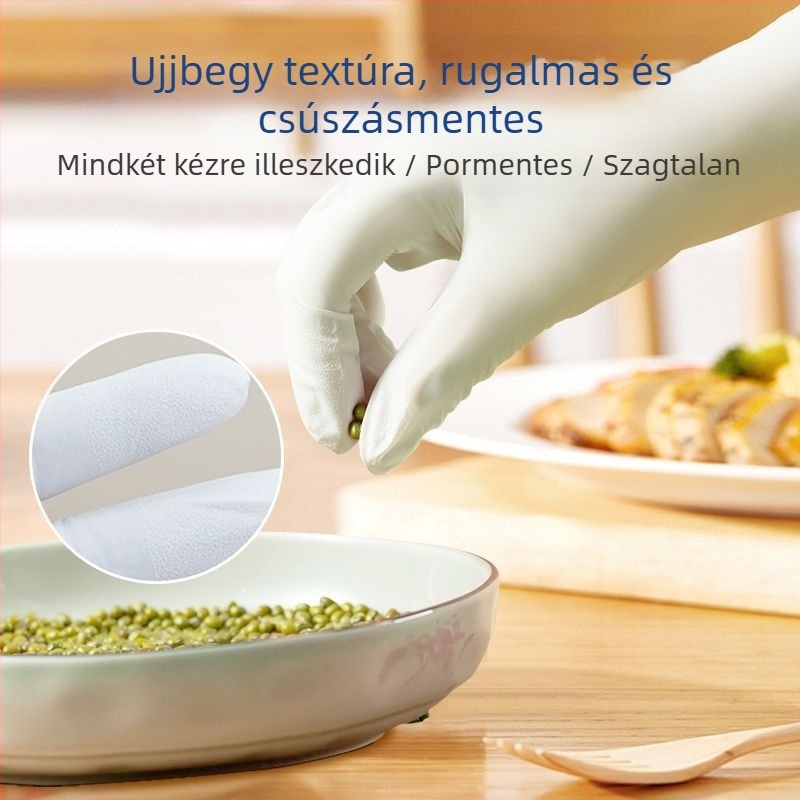 Egyszer használatos nitril kesztyűk mosogatáshoz, háztartási feladatokhoz, konyhához és ruhák mosásához, tartósak, vastagított kivitelben