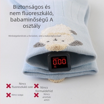 Három pár babzokni fésült pamutból, varratmentes és nyomásmentes, 10A antibakteriális középmagas zokni babáknak