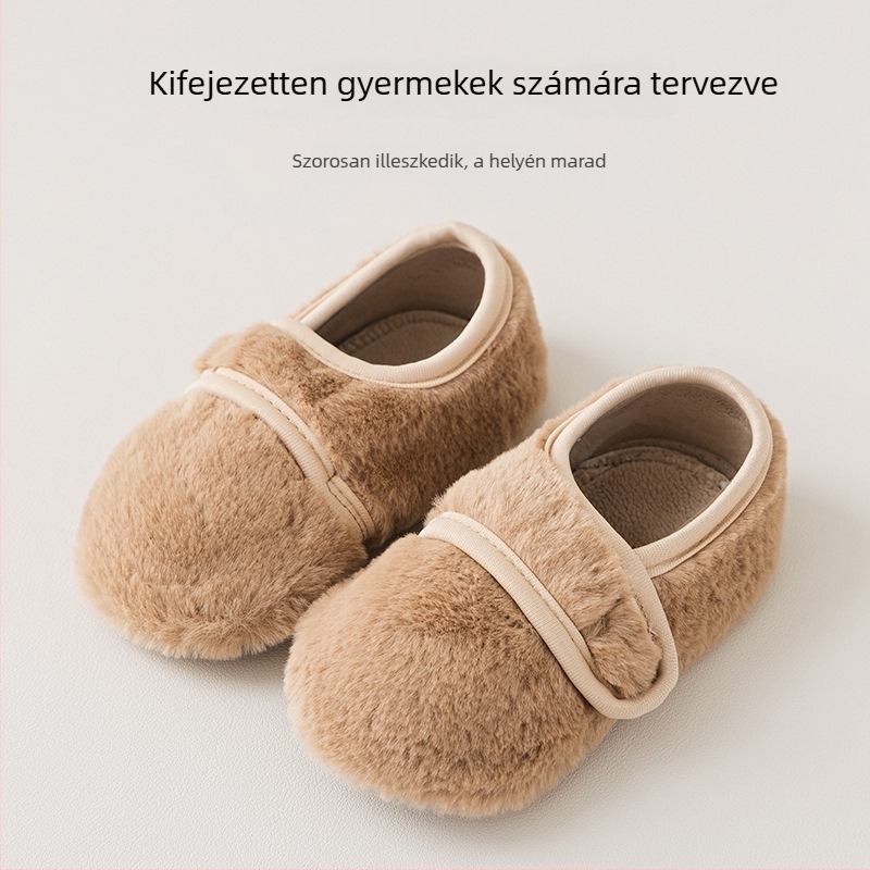 Baba csúszásmentes, vastagított tanulócipő téli beltéri talppal – belső padlós zoknik lányoknak és fiúknak