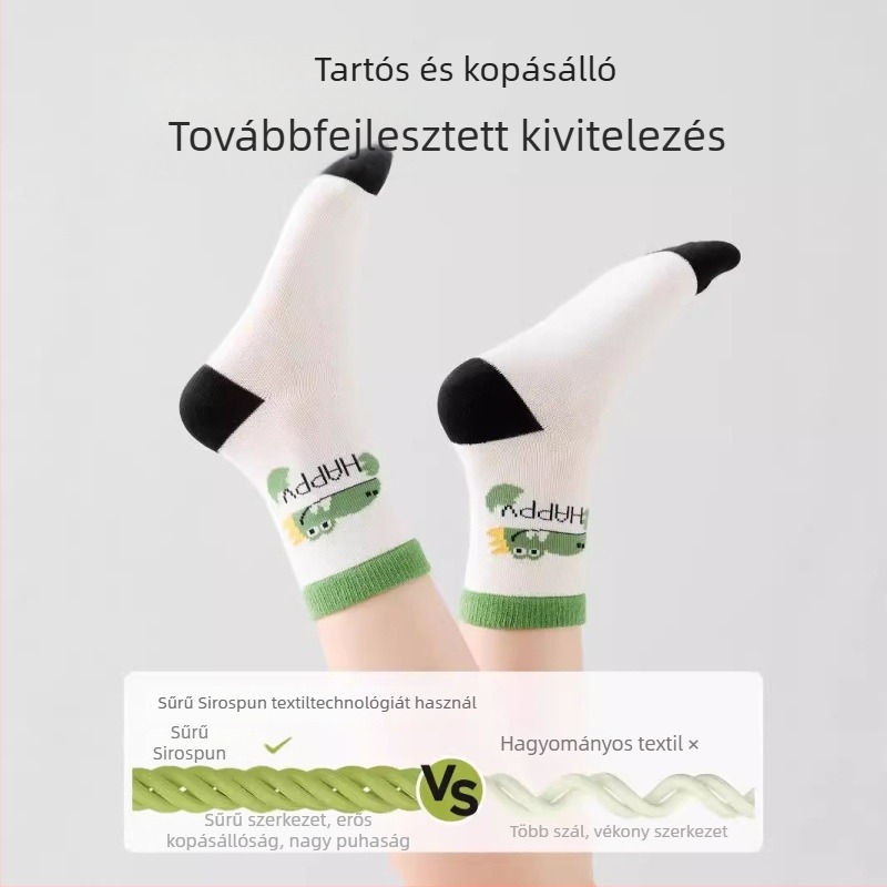 Antibakteriális gyerek zokni ősz–télre, vastagított normál hosszúságú, varratmentes, uniszex