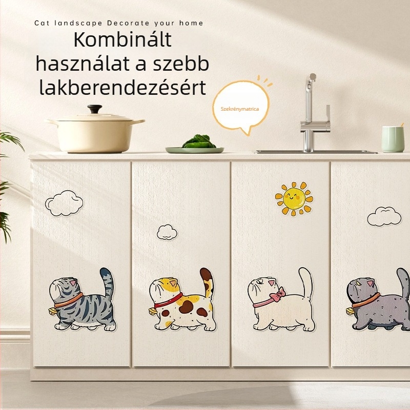 Függőleges falra szerelt macska karmoló deszka, kopásálló felülettel, önragasztó falvédő matricával, macska mászásához és karmok reszeléséhez