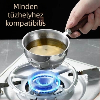Mini rozsdamentes acél olajfröccsenő edény, lapos aljzattal