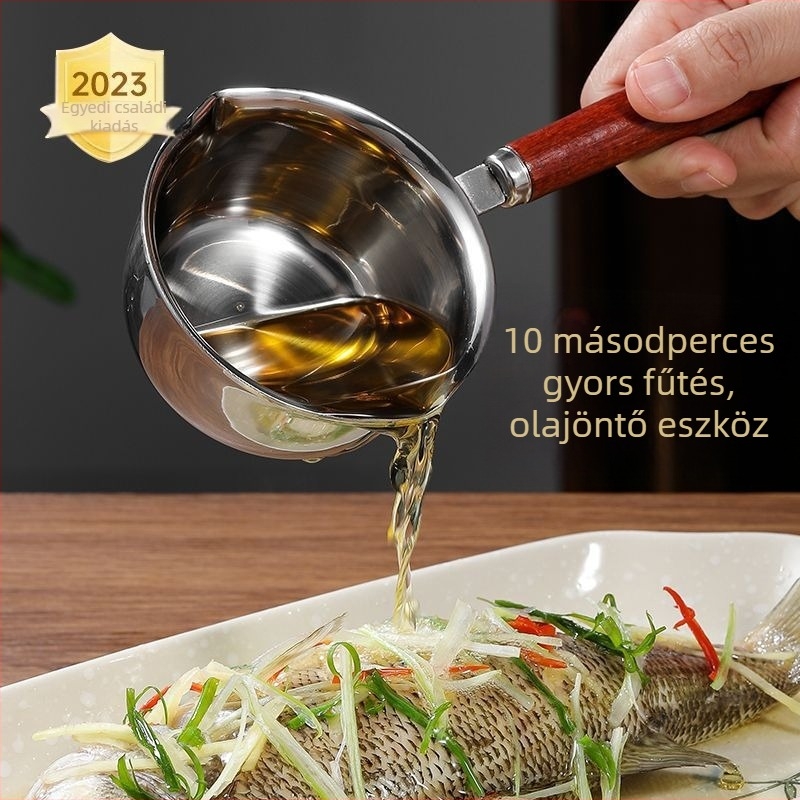 Mini rozsdamentes acél olajfröccsenő edény, lapos aljzattal