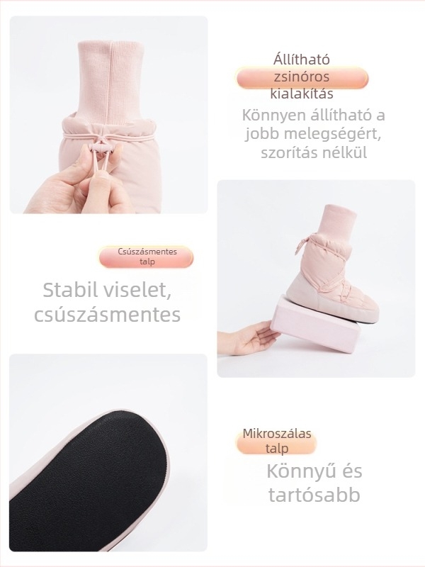 Uniszex téli tánccipő fleece béléses, vastag, magas szárú balett- és gyakorlócipő