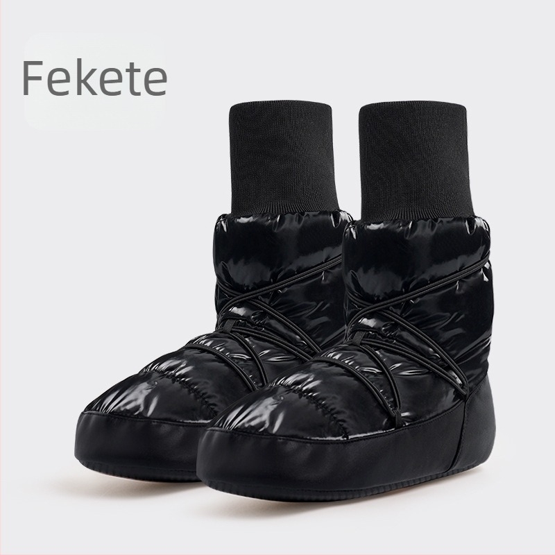 Uniszex téli tánccipő fleece béléses, vastag, magas szárú balett- és gyakorlócipő