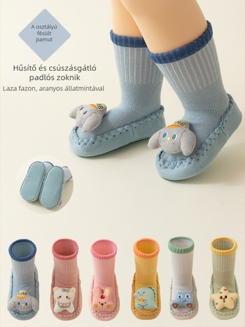 Baba zokni 100% pamut, középső hosszúságú, csúszásmentes zokni a járáshoz, A osztály, tavaszi modell, 0–2 éveseknek