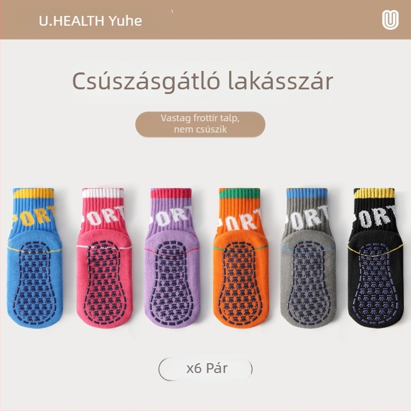 Gyerekeknek belső zokni fleece-béléssel, vastag és meleg, csúszásmentes, téli használatra.