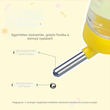 60 ml-es lógatható víztartó üveg kisállatok számára – hörcsög, nyúl, csincsilla