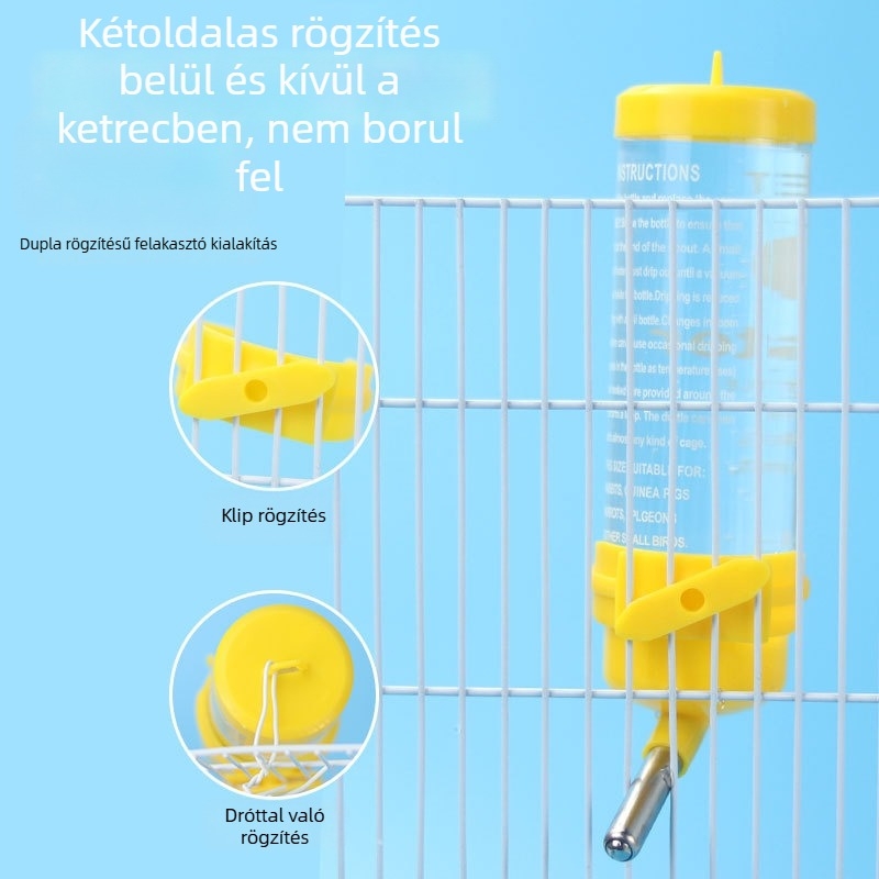 60 ml-es lógatható víztartó üveg kisállatok számára – hörcsög, nyúl, csincsilla