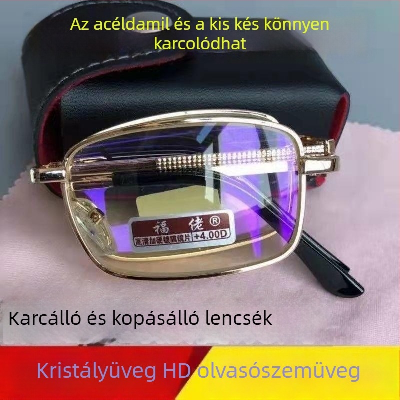 Teljes keretes presbopikus szemüveg Crystal HD lencsékkel, dioptria 150/200/250/300, unisex