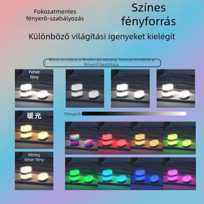 USB újratölthető mágneses éjszakai lámpa, ágy melletti hangulatlámpa, csecsemő etetéséhez és alváshoz, gyerekszobába