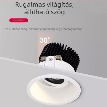 Beépíthető LED spotlámpa keskeny kerettel és domborodó formával, antireflexiós felülettel, magas színvisszaadási indexű nappali világításhoz; mennyezeti downlight és falmosó világítás