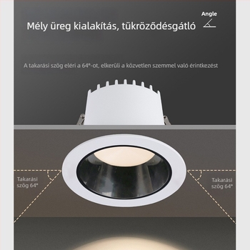 Beépíthető LED mennyezeti downlight háromszínű fényerő-szabályozással, alumínium ház, 75 mm nyílás, 6–10W, 220V, távirányító, 6000K fehér fény