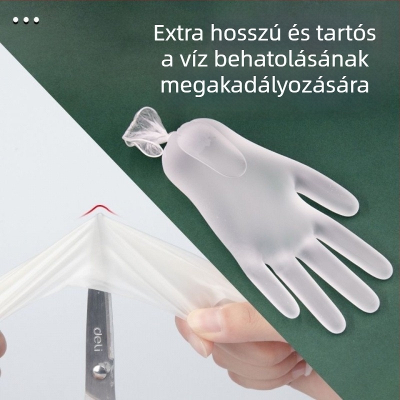 12 hüvelykes hosszúságú, élelmiszer-minőségű egyszer használatos kesztyűk, vízállóak mosogatáshoz és háztartási munkákhoz, vastagított PVC