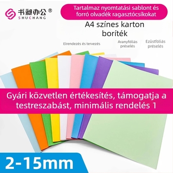 A4-es színes kartonboríték, 2–15 mm vastagságú, nyomtatott borító ajánlatok kötéséhez, testre szabható