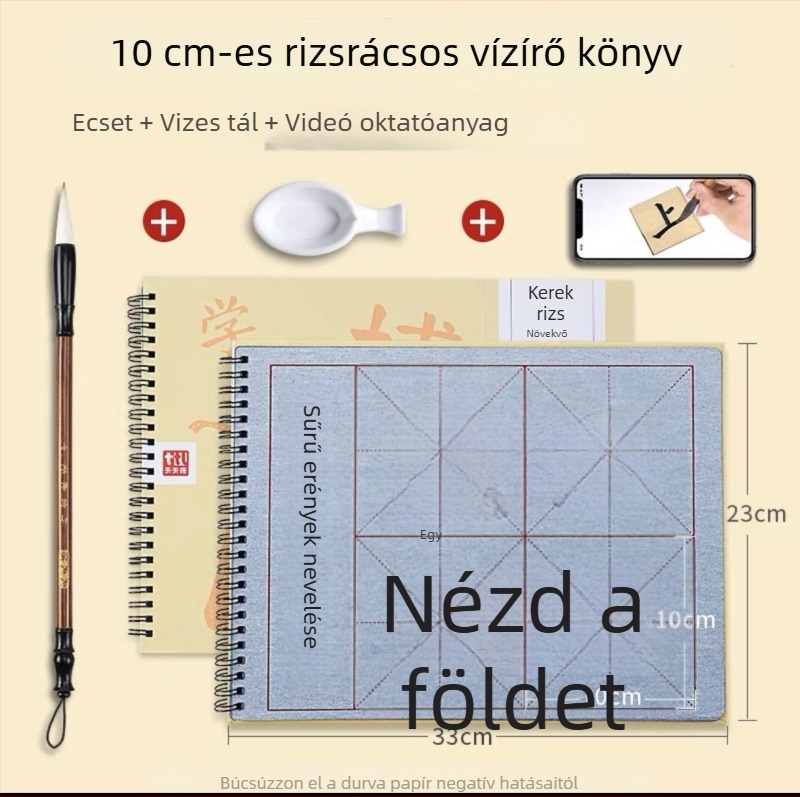 Vízírásos kalligráfia gyakorlóanyag kezdőknek, egyrészes gyakorlólap, nem szőtt anyagú kendő
