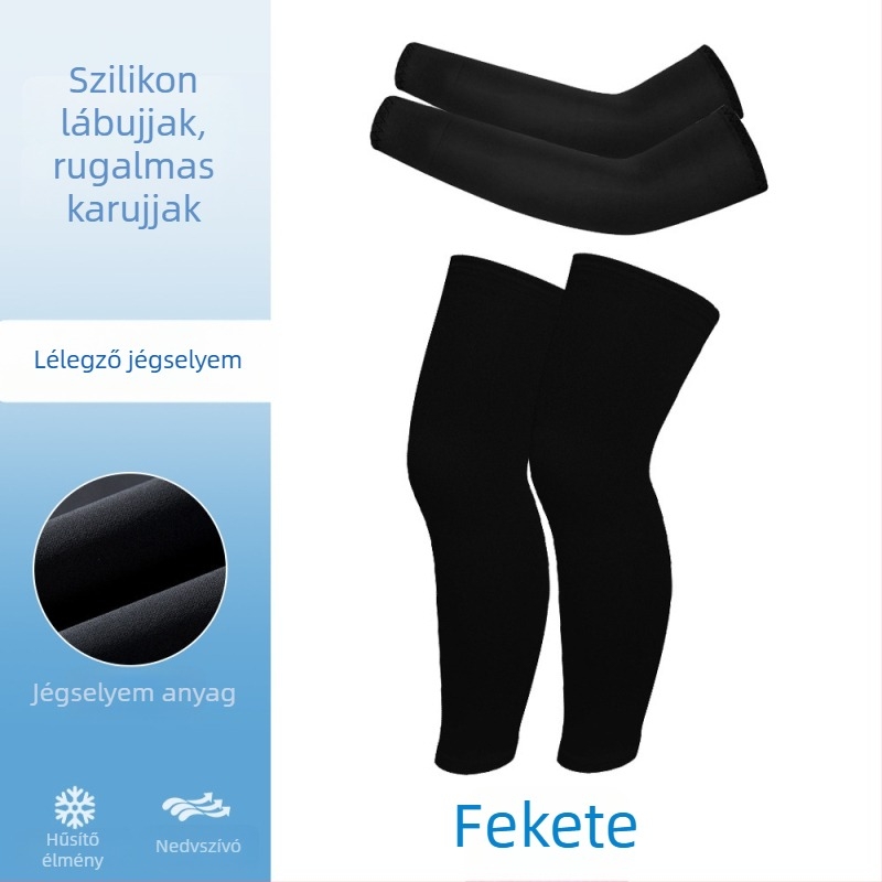Nyári légáteresztő kar- és lábszárvédők – készlet kültéri kerékpározáshoz Ice Silk anyagból, nagy rugalmassággal, gyerekeknek