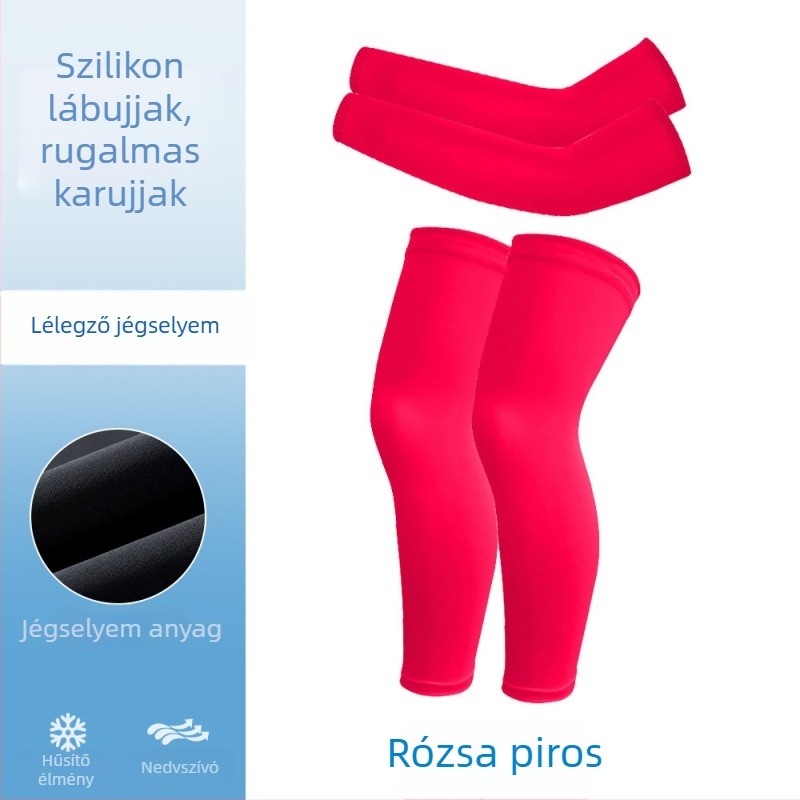 Nyári légáteresztő kar- és lábszárvédők – készlet kültéri kerékpározáshoz Ice Silk anyagból, nagy rugalmassággal, gyerekeknek
