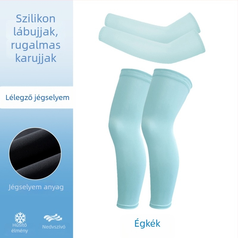 Nyári légáteresztő kar- és lábszárvédők – készlet kültéri kerékpározáshoz Ice Silk anyagból, nagy rugalmassággal, gyerekeknek