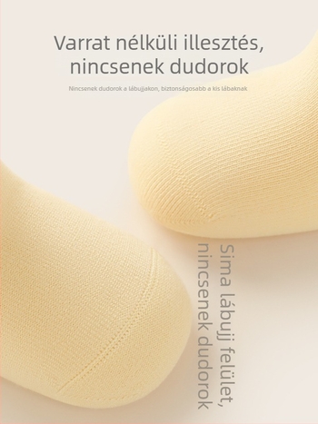 Újszülött seamless zokni 100% pamutból, egyszínű, középhosszú szárú, lélegző, uniszex, tavasz-őszi-téli