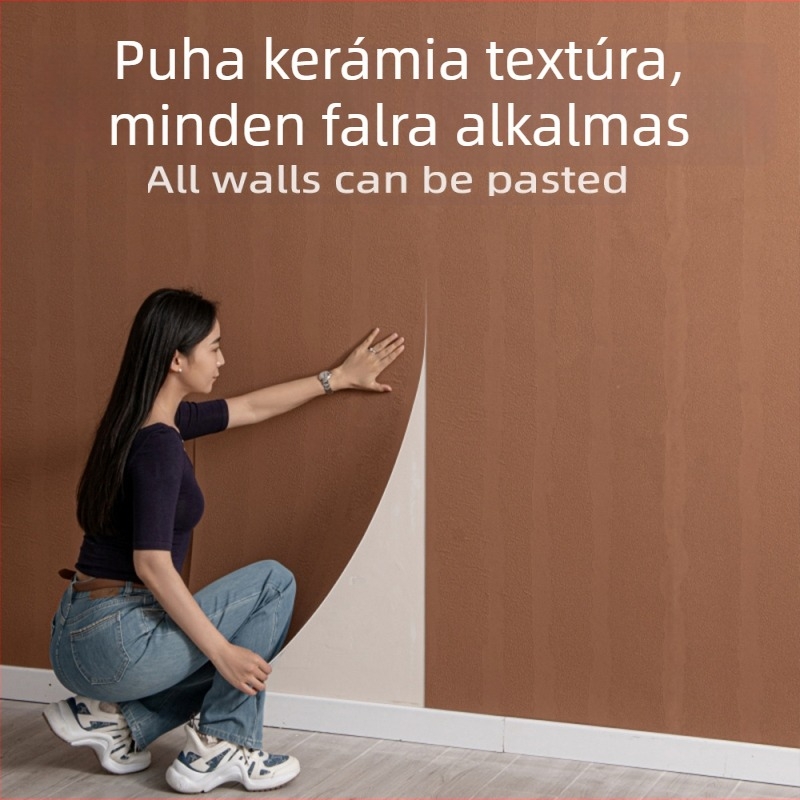 Öntapadós PVC falpanelek, 3D-s porcelánkő hatással, ütésálló, egyenetlen falakhoz, imitáció csempére és terrakottára