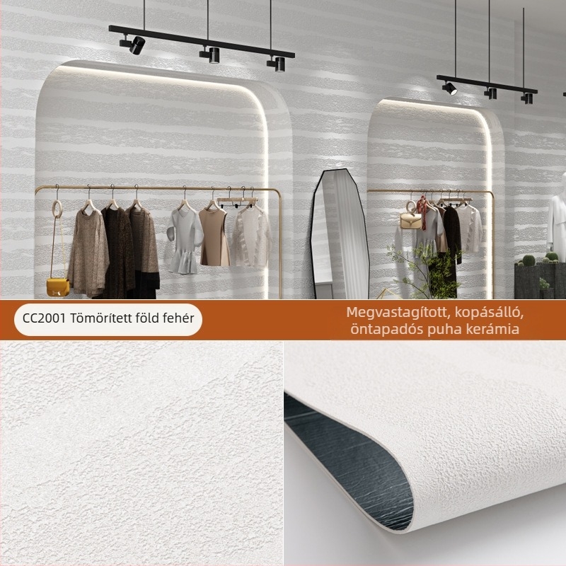 Öntapadós PVC falpanelek, 3D-s porcelánkő hatással, ütésálló, egyenetlen falakhoz, imitáció csempére és terrakottára