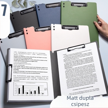 A4-es vastagított klipbord dupla csíptetővel — többfunkciós dokumentum- és írófelület