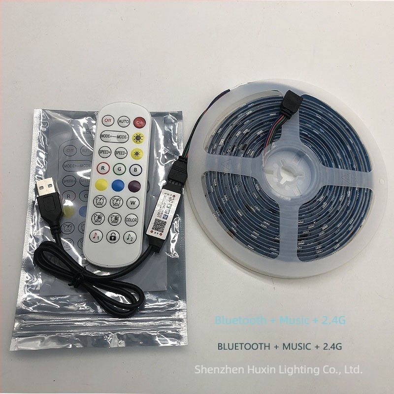 RGB LED szalag a TV háttérvilágításához, zeneszinkron, Wi‑Fi és Bluetooth, intelligens gamer asztali hangulatvilágítás