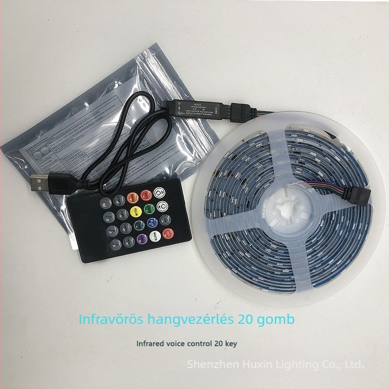 RGB LED szalag a TV háttérvilágításához, zeneszinkron, Wi‑Fi és Bluetooth, intelligens gamer asztali hangulatvilágítás
