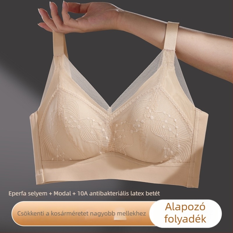 Varratlan melltartó csipkés latex kosarakkal, Push-Up, anti-süllyedés, puha és kényelmes