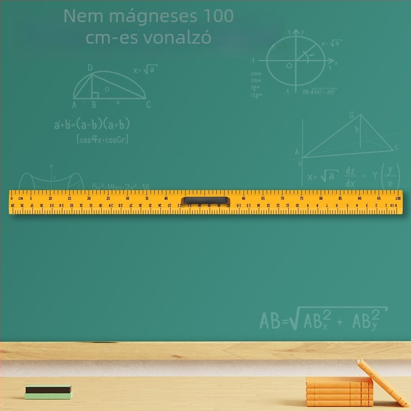 Nagy mágneses geometriai készlet oktatáshoz: háromszög, körző és szögmérő a táblán történő körök rajzolásához