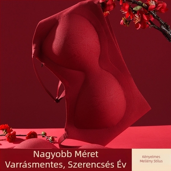 Vörös női fehérnemű készlet a horoszkóp évére — varrat nélküli, kényelmes, Push-Up, melltartó-támogatás, anti-lógás, hátoldali vest-stílusú melltartó