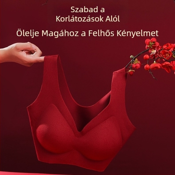 Vörös női fehérnemű készlet a horoszkóp évére — varrat nélküli, kényelmes, Push-Up, melltartó-támogatás, anti-lógás, hátoldali vest-stílusú melltartó