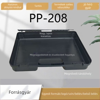 PP hordozható szerszámláda hardver kiegészítők, mérőeszközök és fényképészeti felszerelések tárolására