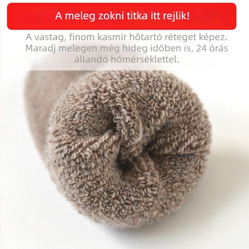 Őszi-téli gyerek gyapjú zokni, A-osztály, egyszínű, fleece-béléssel, vastag és meleg, lélegző, nedvességelvezető, szagtalan