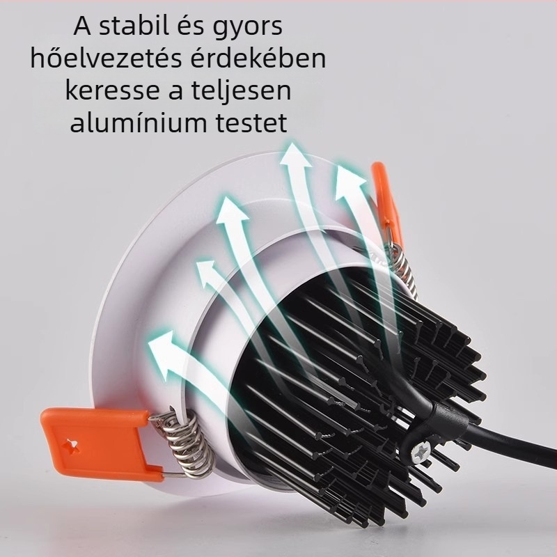 Kettős rétegű anti‑glare LED spotlámpa, szivárvány-domb alakú, beépített falmosó LED világítás a nappaliba