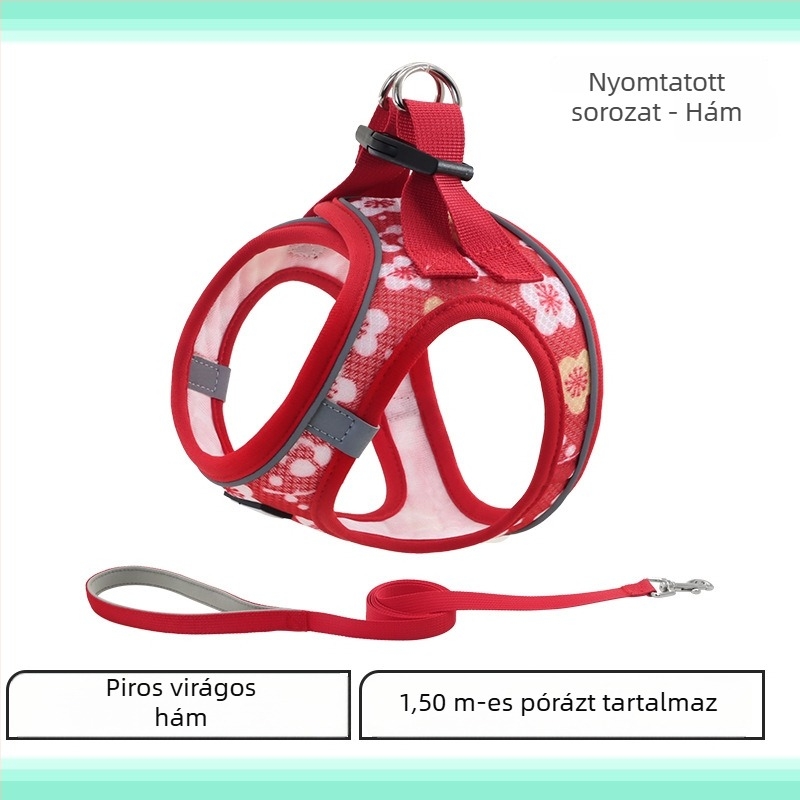 Nyári fényvisszaverő kutya mellkasi hám — kényelmes és lélegző, szakadásálló, Teddy/Bichon kölyökkutyáknak